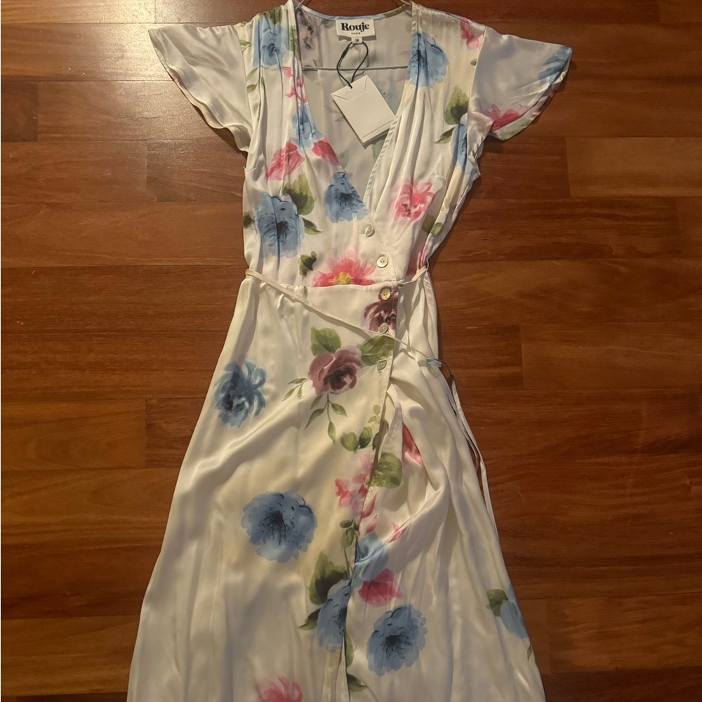 Rouje Robertine - Blossom Ecru White Floral Midi Dress - Picture 5 of 5